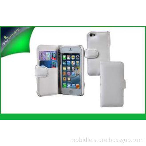 Stylish White Iphone 5 Protective Flip PU Leather Case With